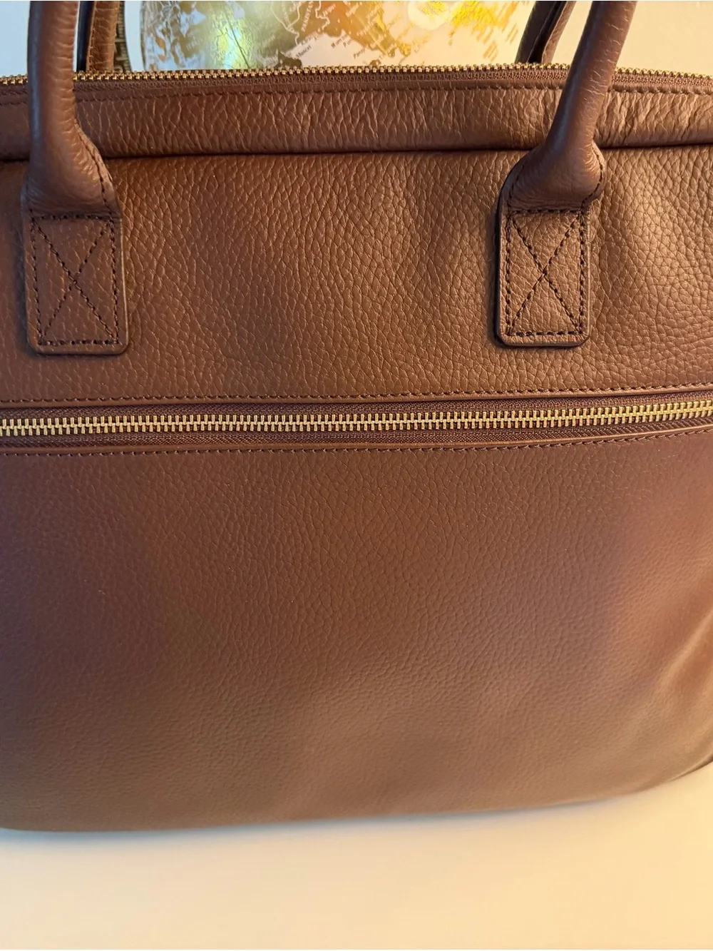 Mark & Graham Harvey Leather Laptop bag/ Briefcase w/ adjustable strap - Brown